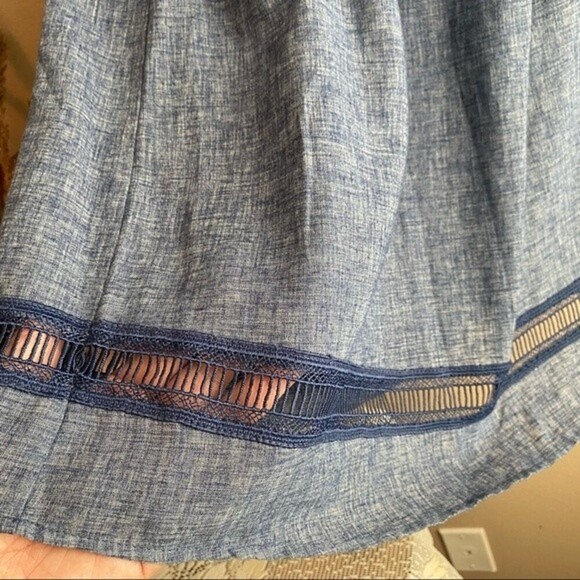 ZARA Chambray Off The Shoulder Mini Dress - Picture 3 of 6